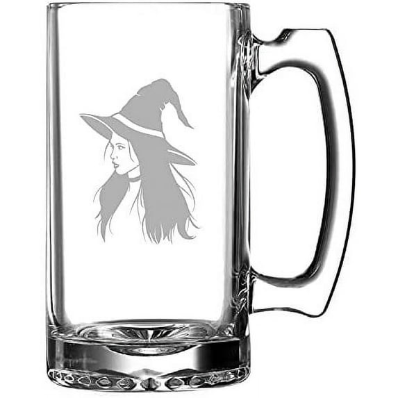 Witch 5 Happy Halloween Etched 25oz Beer Mug