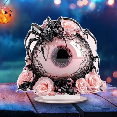 Witch Acrylic Centerpiece, 2D Gothic Tabletop Decor for Living Room, Horror Fan Collectible, Spooky Home Party Accent, Halloween Gift Idea