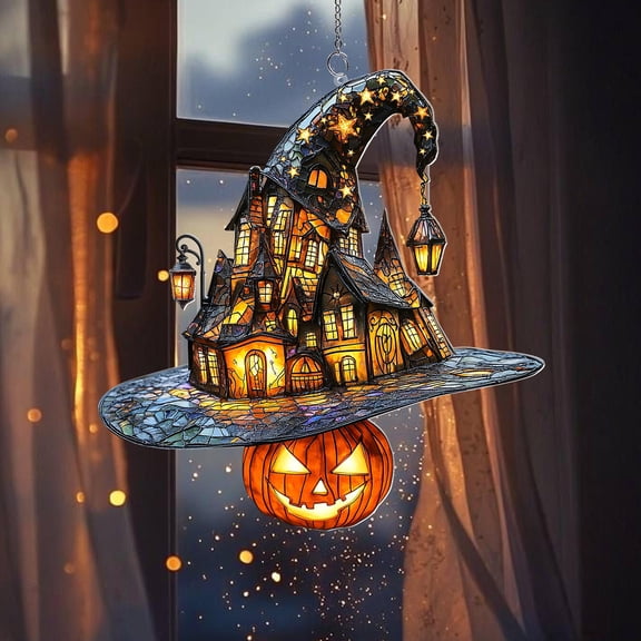 Witch Acrylic Suncatcher: Halloween Window Decor