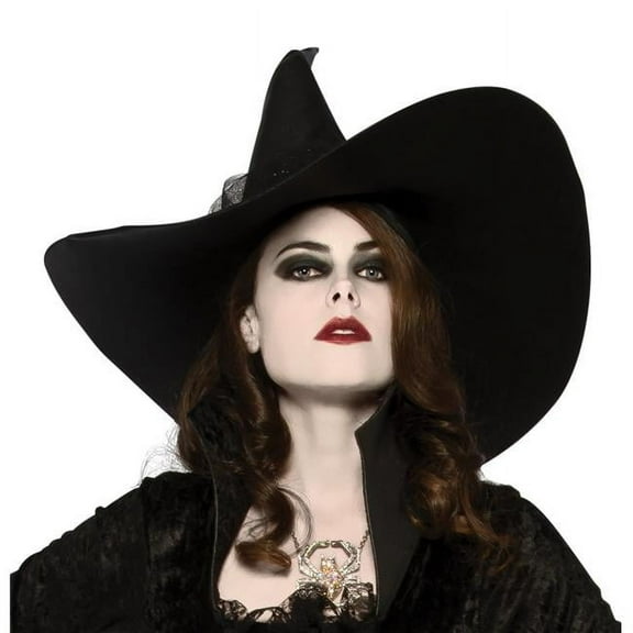 Gothic Style Dark Summoner Broad Witch Hat Costume Accessory