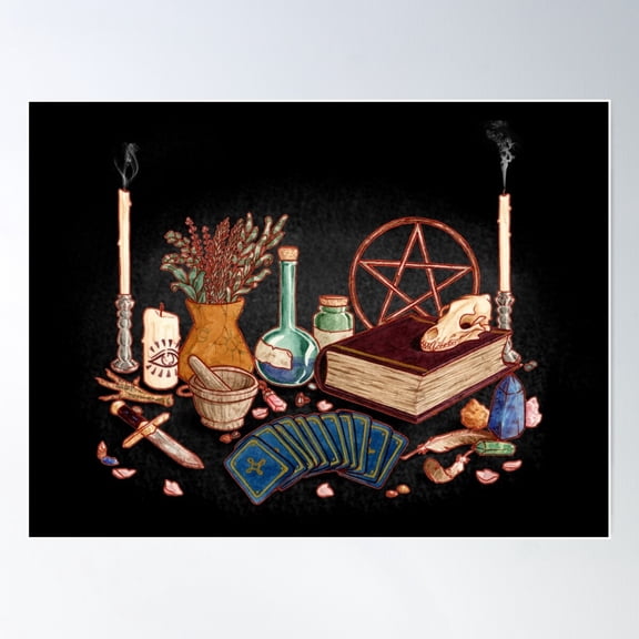 Witch Altar Poster Wall Art, Modern Wall Decor For Living Room Bedroom, 12x18 UNFRAMED