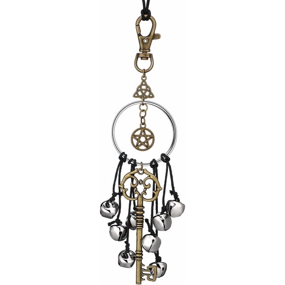 Witch Bells for Door Witchcraft Bells Supplies Wiccan Decor Altar Bell Antique Magic Keys Witchy Wicca Home Protection Decor Kitchen Witch Decor (1 Piece)