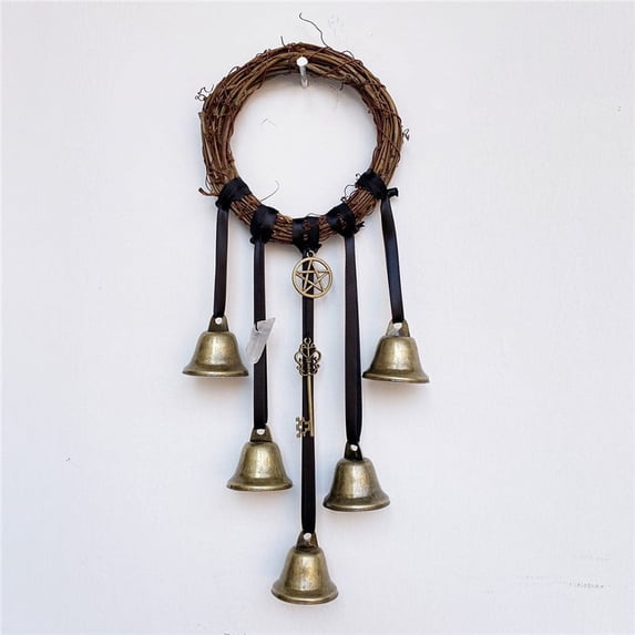 Witch Bells Magic Home Protection For Door Knob Hanger Wind Chimes Witchy Things Clear Negative, Attracts Positive Energy Witchcraft Supplies For Home Decor