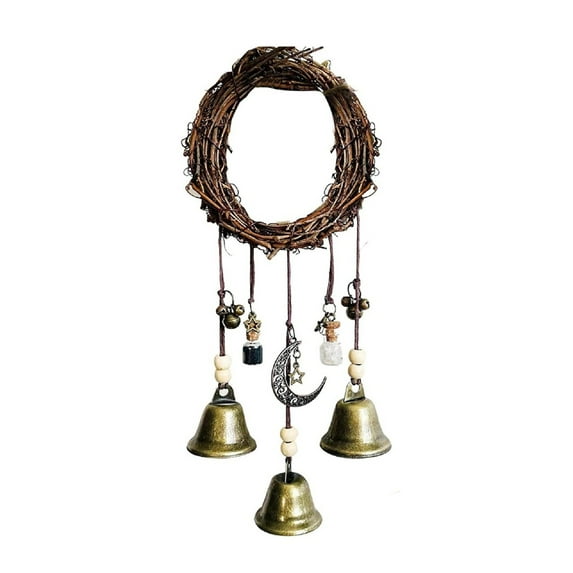 Witch Bells for Home Protection â Magical Wind Chimes with Quartz, Pagan Door Hanging Decor to Ward Off Negative Energy & Attract Positivity