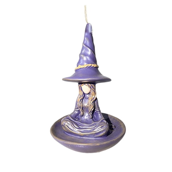 Witch Bird Feeder for Garden, Resin Hanging Bird Feeder with Seated Witch Design, Outdoor Bird Feeder and Fantasy Garden Decor for Wild Birds