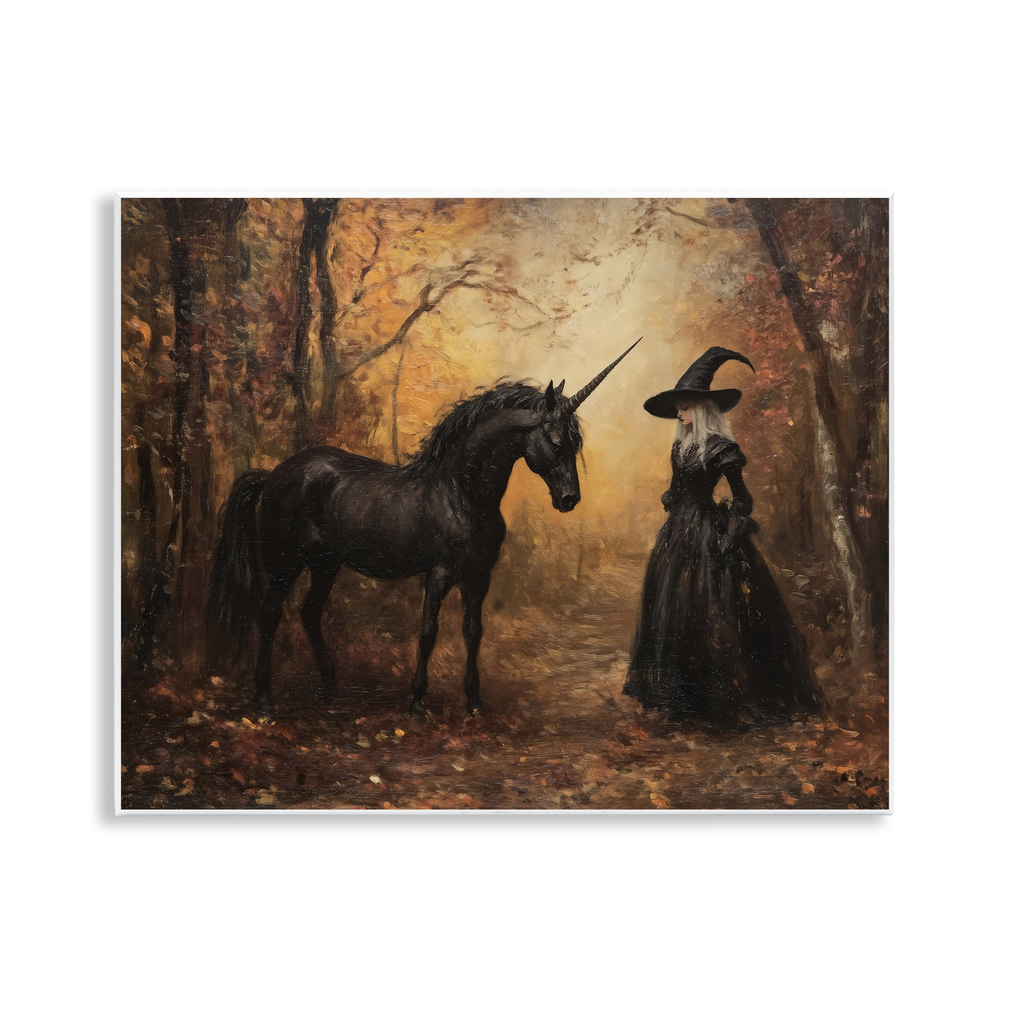 Witch & Black Unicorn Wall Plaque Art, design by Arlington Prints