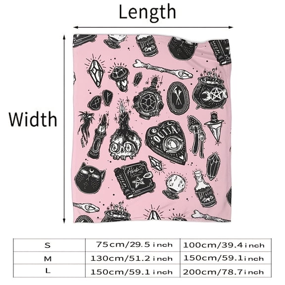 Witch Blanket Flannel Throw - Unisex Gift for Men, Women &