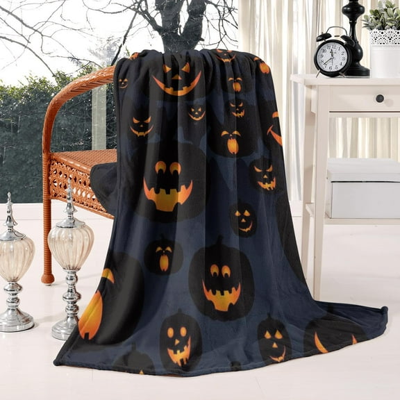 Witch Blanket Halloween Throw Blankets Gifts for Women Witchy Goth Skull Pumpkin Flannel Fleece Blankets for Couch Sofa Bed Chair Decor Witch's Spider Webs Decorations Blanket 50x60in