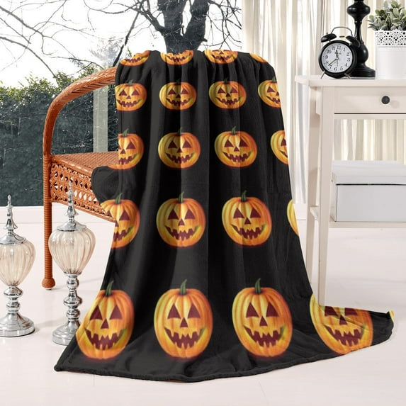 Witch Blanket Halloween Throw Blankets Gifts for Women Witchy Goth Skull Pumpkin Flannel Fleece Blankets for Couch Sofa Bed Chair Decor Witch's Spider Webs Decorations Blanket 50x60in