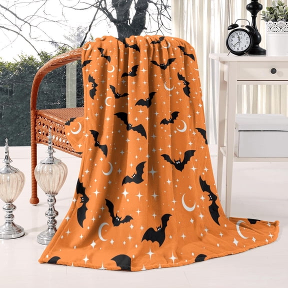Witch Blanket Halloween Throw Blankets Gifts for Women Witchy Goth Skull Pumpkin Flannel Fleece Blankets for Couch Sofa Bed Chair Decor Witch's Spider Webs Decorations Blanket 50x60in
