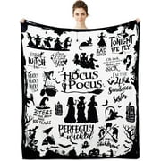 Witch Blanket Halloween Throw Blankets Hocus Pocus Blanket for Women Witch Flannel Fleece Blankets for Couch Sofa Bed Chair Decor Halloween Decorations Blanket
