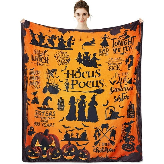 Witch Blanket Halloween Throw Blankets for Women Witch Flannel Fleece Blankets for Couch Sofa Bed Chair Decor Halloween Decorations Blanket 50x60in