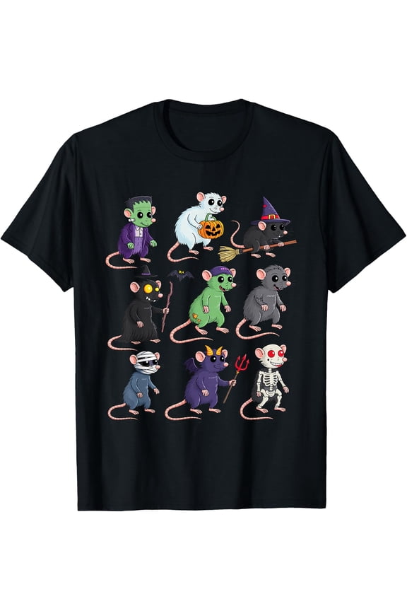 Witch Boo Zombie Rat Halloween T Shirt Size S-5XL