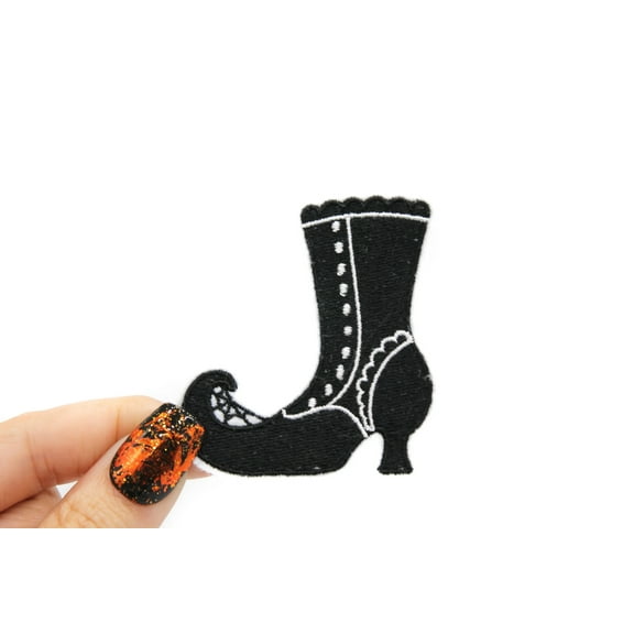 Witch Boot Embroidered Iron On Patch