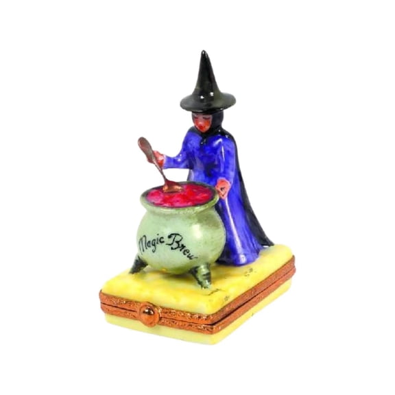Witch Brew Figurine for Halloween Limoges Box Porcelain Figurine