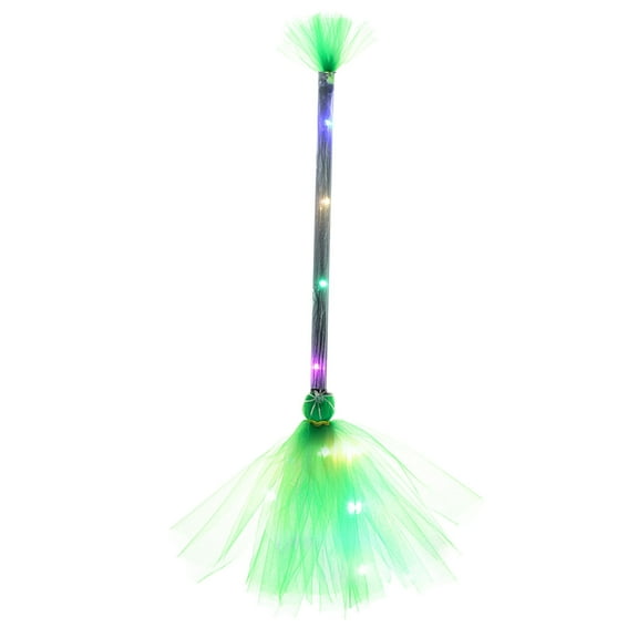 Witch Broom with LED Light , Cosplay Props, Plastic Witches Broomstick Cosplay Broom Prop, Adjustable Length Decor for Halloween Party, Kid & Adult Halloween Decor