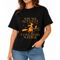 thumbnail image 1 of Witch Broom Quote Graphic T-Shirt for Men and Women, Halloween Fall Casual Short Sleeve Tee, 1 of 6