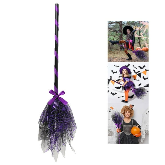 Witch Broomstick Prop Detachable Flying Staff for Halloween Party Accessory