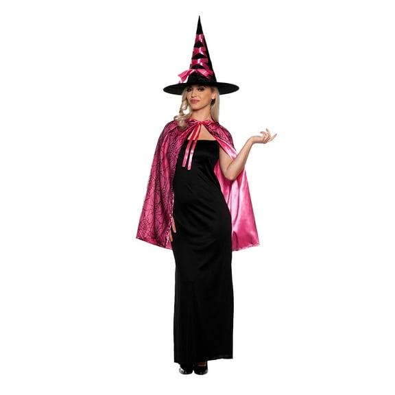 Witch Cape and Hat Adult Costume Set | Pink