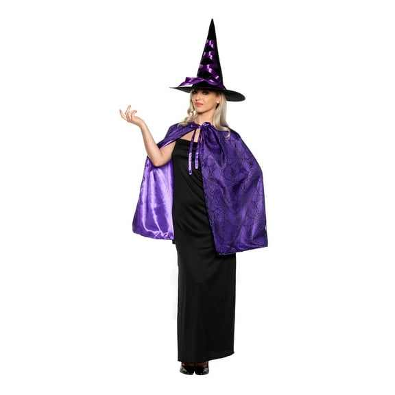 Witch Cape and Hat Adult Costume Set | Purple