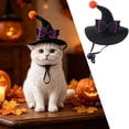 thumbnail image 1 of Witch Cat Dog Halloween Outfit Hat with Bow, Soft Pet Clothes Hats for Cats and Small Dogs, Spandex Form-Fitting Comfort for Parties Parades Photo, 1 of 6