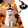 thumbnail image 1 of Witch Cat Dog Halloween Outfit Hat with Bow, Soft Pet Clothes Hats for Cats and Small Dogs, Spandex Form-Fitting Comfort for Parties Parades Photo, 1 of 6