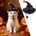 thumbnail image 1 of Witch Cat Dog Halloween Outfit Hat with Bow, Soft Pet Clothes Hats for Cats and Small Dogs, Spandex Form-Fitting Comfort for Parties Parades Photo, 1 of 6