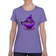 thumbnail image 1 of Witch Cat In A Cup Shaped T-Shirt Women -Rose Khan Designs, Female Medium, 1 of 4