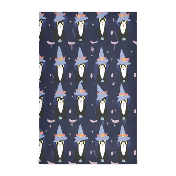 Witch Cat Pattern Kitchen Towels Dishcloth Decorative Waffle Towels Multi Use Tea Towel Dish Cloths 28x18in
