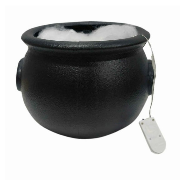Witch Cauldron Candy Bowl Halloween Decoration with Green Light for Trick or Treat Party Supplies Haunted House