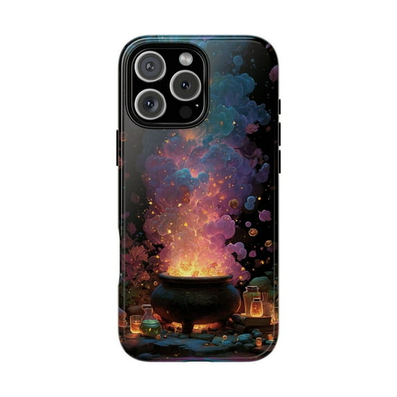 Witch Cauldron Colorful Bubbling Smoke Fantasy Magic Art Phone Case for iPhone 17 16 15 14 13 12 11 Pro Max