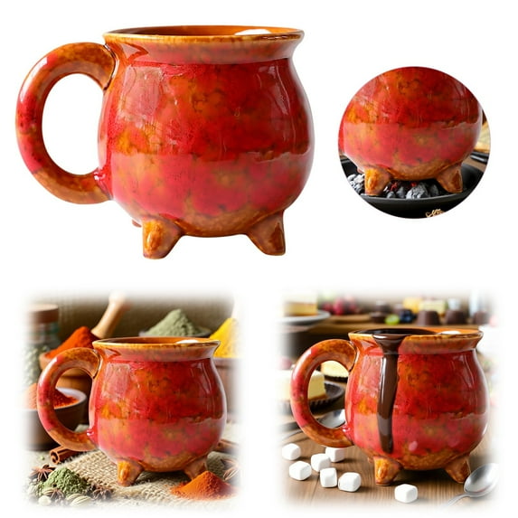 Witch Cauldron Fall Mug – Witches Brew Cauldron Stoneware Mug, Halloween Witch Coffees Mug, Besties, BFF, Sisters, Family, Yourself - a Wicked Brew Mug Gift