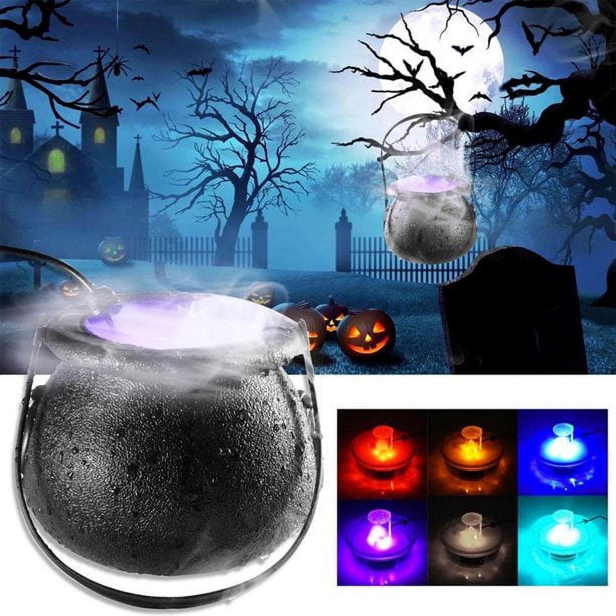 Witch Cauldron Fog Maker 12 LED Lights Indoor Fountain Mister Foggers