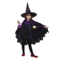 thumbnail image 1 of Witch Cosplay, Witch Costume, Witch Outfit, Cute Chi’Ldren Halloween Orange Witch Costume for Gi'Rls, Todd'Ler Inf'Ant Ba'By Halloween Costume Outfit Cosplay-Cloak+Hat+Pumpkin Bag+Broom, Black 100, 1 of 3