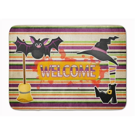 Witch Costume & Broom Halloween Machine Washable Memory Foam Mat