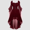 thumbnail image 1 of Witch Costume Women Halloween Dresses Adult Renaissance Medieval Vampire Butterfly Sleeve Mesh Gothic Outfit, 1 of 6