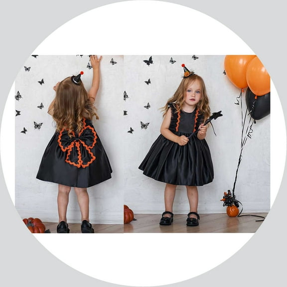 Witch Costume for Girls Tulle Dress for Infant Girls Short Sleeve Mesh Tulle Romper Dress Halloween Costumes 9-12 Months Infant Girls Halloween Dress