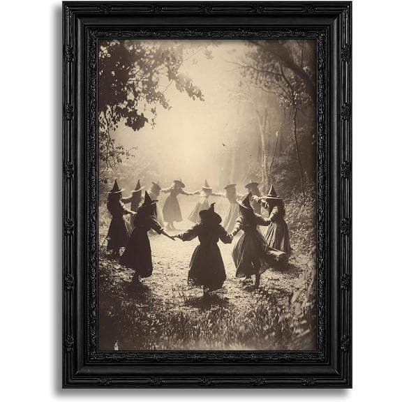 Witch Coven Halloween Wall Art Print, Vintage Gothic Decor