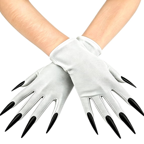 Witch Creature Claw Gloves, Royal Stretchy Party Gloves with Long Nails for Halloween Theme Cosplay