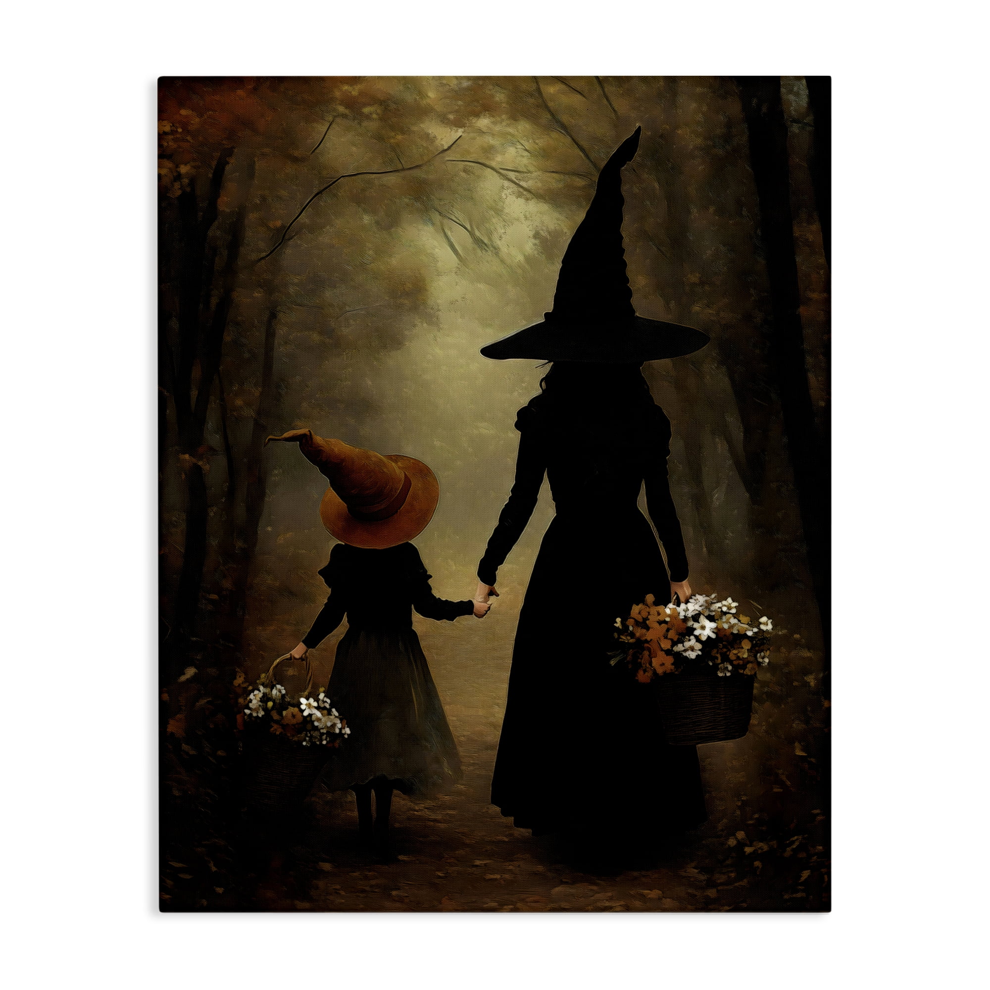 Witch & Daughter Mystical Forest Canvas Wall Art, design by Arlington Prints