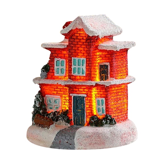 Witch Decor,Christmas Village Houses,Christmas Village Sets with LED Lighted Houses and Figurines, Resin Winter Village Display for Xmas Town Scene Desktop(Multicolor 4IN)