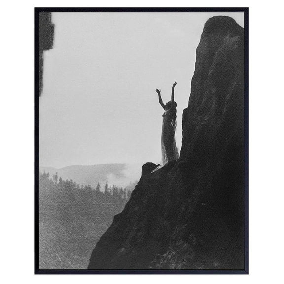 Witch Decor - Wiccan Wicca Decor - Black Magic Witchcraft Supplies - Vintage Gothic Wall Art Photo - Goth Room Wall Art - Paganism, Pagan Gifts - Gothic Decorations - Goddess Artwork