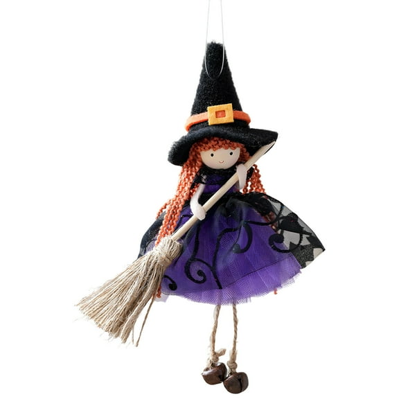 Witch Doll - Hangable Witch Dolls Ornament | Kitchen Witch-Doll for Good Luck | Scary Collectible Figurine Decoration for Holiday Halloween Party Outdoor Haunted House | Hanging Props for Wall Window