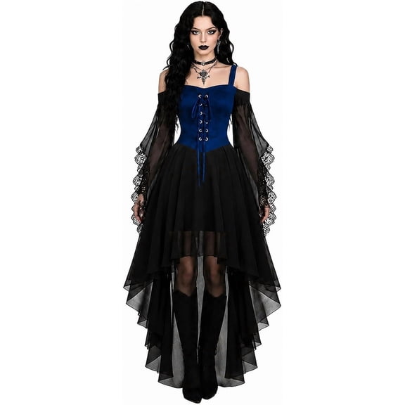 Witch Dress Women Butterfly Sleeve Mesh Dresses 2026 Halloween Costumes Adults Cute Medieval Vampire Gothic Outfit, Halloween Cosplay Costumes