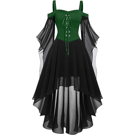 Witch Dress for Women Butterfly Sleeve Mesh 2026 Halloween Costumes Renaissance Medieval Vampire Gothic Outfit