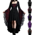 thumbnail image 1 of Witch Dress for Women Lace Square Neck Batwing Sleeve Halloween Dresses Adult Gothic, 1 of 5
