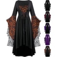 thumbnail image 1 of Witch Dress for Women Lace Square Neck Batwing Sleeve Halloween Dresses Adult Gothic, 1 of 4