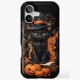 thumbnail image 1 of Witch Familiar Black Cat Magic iPhone 17 11 12 13 14 15 16 Pro Max Case, 1 of 2
