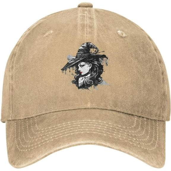 Witch Fancy Hat Distressed Adjustable Washed Denim Mens Dad Trucker Hat Baseball Ball Cap for Men