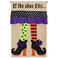 thumbnail image 1 of if the shoe fits spooky halloween witch feet garden flag, 1 of 6